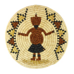 Hopi Polychrome Coil Plaque with Mudhead Kachina Pictorial c. 1960s, 13.5" diameter
