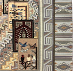 Attributed to Sarah Paul Begay - Large Navajo Burntwater 22-in-1 Sampler Pictorial Rug c. 1980-90s, 118" x 75"