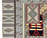 Attributed to Sarah Paul Begay - Large Navajo Burntwater 22-in-1 Sampler Pictorial Rug c. 1980-90s, 118" x 75"