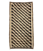 Navajo Rug with Optical Design c. 1930s, 65" x 33.5"