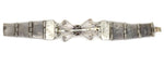 Zuni / Navajo - Turquoise, Jet, and Silver Channel Inlay Bracelet c. 1940s, size 8