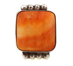 Mildred Parkhurst - Navajo - Spiny Oyster and Sterling Silver Ring c 1980s, size 6.75