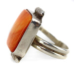 Mildred Parkhurst - Navajo - Spiny Oyster and Sterling Silver Ring c 1980s, size 6.75