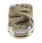 Mildred Parkhurst - Navajo - Spiny Oyster and Sterling Silver Ring c 1980s, size 6.75