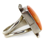 Mildred Parkhurst - Navajo - Spiny Oyster and Sterling Silver Ring c 1980s, size 6.75