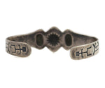 Navajo - Fred Harvey Silver Bracelet with Stamped Donkey and Human Design c. 1930s, size 6.25