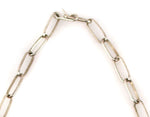 Navajo - Turquoise and Silver Link Necklace with Feather and Floral Design c. 1960s, 18" length