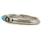 Jerome Begay - Navajo - Turquoise, 14K Gold, and Sterling Silver Row Bracelet with Stamped Design c. 1970s, size 6.25