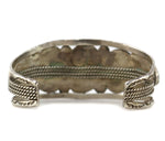Navajo - Turquoise and Sterling Silver Row Bracelet with Stamped Design c. 1950-60s, size 7