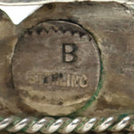 Navajo - Turquoise and Sterling Silver Row Bracelet with Stamped Design c. 1950-60s, size 7