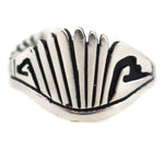 Mary Lou Begay - Navajo - Contemporary Sterling Silver Overlay Ring, size 9