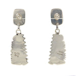 Mary Lou Begay - Navajo - Contemporary Lapis Lazuli and Sterling Silver Overlay Post Earrings with Dangle Design, 2.25" x 0.75"