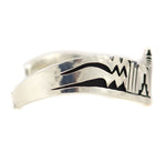 Mary Lou Begay - Navajo - Contemporary Sterling Silver Overlay Bracelet, size 6.5