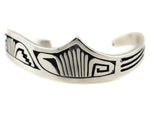 Mary Lou Begay - Navajo - Contemporary Sterling Silver Overlay Bracelet, size 6.5
