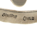 Mary Lou Begay - Navajo - Contemporary Spiny Oyster and Sterling Silver Overlay Post Earrings with Stamped Design, 2.25" x 1.5"