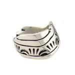 Mary Lou Begay - Navajo - Contemporary Sterling Silver Overlay Ring, size 7