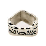 Mary Lou Begay - Navajo - Contemporary Sterling Silver Overlay Ring, size 7