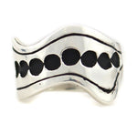 Mary Lou Begay - Navajo - Contemporary Sterling Silver Overlay Ring with Dot Design, size 7.75