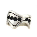 Mary Lou Begay - Navajo - Contemporary Sterling Silver Overlay Ring with Dot Design, size 7.75