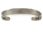Navajo - Turquoise and Silver Row Bracelet with Stamped Design c. 1930s, size 6.75