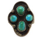 Navajo - Turquoise and Silver Ring c. 1940-50s, size 7.75