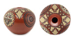 Minnie Vigil (b. 1931) - Santa Clara Polychrome Jar with Feather and Storm Cloud Pictorials c. 1980s, 5.25" x 6.5"