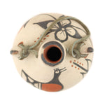 Hilda Coriz (b. 1949) - Santo Domingo (Kewa) Polychrome Canteen with Bird and Flower Pictorials c. 1970s, 3.75" x 3"