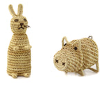 Group of 2: Tohono O'odham Pig and Bunny Basket Figures c. 1960s