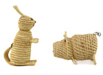 Group of 2: Tohono O'odham Pig and Bunny Basket Figures c. 1960s