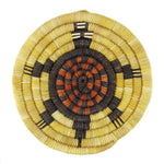 Hopi Polychrome Coil Plaque with Turtle Pictorial c. 1960s, 6.5" diameter