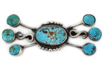 Navajo - Turquoise and Silver Pin c. 1930s, 1.125" x 2.625"