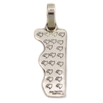 Alex Sanchez (b. 1969) - Navajo - Contemporary Kingman Turquoise and Sterling Silver Overlay Pendant with Dragonfly, Hand, and Bear Design, 3.375" x 1.125"