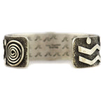 Alex Sanchez (b. 1969) - Navajo - Contemporary Kingman Turquoise and Sterling Silver Overlay Pictorial Bracelet, size 6.5