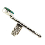 Alex Sanchez (b. 1969) - Navajo - Contemporary Kingman Turquoise and Sterling Silver Overlay Ring with Bear, Sunface Kachina, and Dragonfly Design, size 8.5