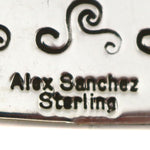 Alex Sanchez (b. 1969) - Navajo - Contemporary Coral and Sterling Silver Overlay Pendant with Dragonfly Design, 3" x 1.25"