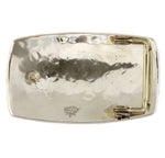 Anderson Koinva - Hopi - Contemporary Sterling Silver Overlay Belt Buckle, 1.5" x 2.5"