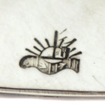 Anderson Koinva - Hopi - Contemporary Sterling Silver Overlay Man in the Maze Belt Buckle, 1.5" x 2.5"