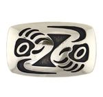 Anderson Koinva - Hopi - Contemporary Sterling Silver Overlay Bear Paw Belt Buckle, 1.5" x 2.5"