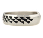 Anderson Koinva - Hopi - Contemporary Sterling Silver Overlay Bracelet with Geometric Design, size 6.5