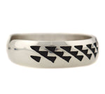 Anderson Koinva - Hopi - Contemporary Sterling Silver Overlay Bracelet with Geometric Design, size 6.5