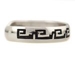 Anderson Koinva - Hopi - Contemporary Sterling Silver Overlay Bracelet with Wind and Raincloud Pictorials, size 6.5