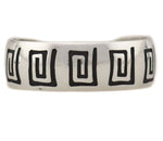 Anderson Koinva - Hopi - Contemporary Sterling Silver Overlay Bracelet with Whirlwind Pictorials, size 6.75