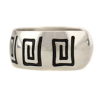 Anderson Koinva - Hopi - Contemporary Sterling Silver Overlay Bracelet with Whirlwind Pictorials, size 6.75