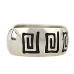 Anderson Koinva - Hopi - Contemporary Sterling Silver Overlay Bracelet with Whirlwind Pictorials, size 6.75