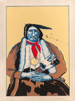 Fritz Scholder (1937-2005) - Luiseño - Indian with Feather Fan (State I), Edition 20 of 150