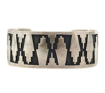Elgene Sehongva (1953-2005) - Hopi - Sterling Silver Overlay Bracelet with Geometric Pictorial c. 1980s, size 7