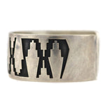 Elgene Sehongva (1953-2005) - Hopi - Sterling Silver Overlay Bracelet with Geometric Pictorial c. 1980s, size 7