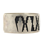 Elgene Sehongva (1953-2005) - Hopi - Sterling Silver Overlay Bracelet with Geometric Pictorial c. 1980s, size 7