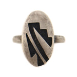 Ramon A. Dalangyawma (b. 1954) & Hopi Crafts - Silver Overlay Ring c. 1980s, size 6