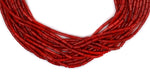 Tommy Singer (1940-2014) - Navajo - 15-Strand Coral, 10K Gold, and Sterling Silver Necklace c. 1970s, 31" length
